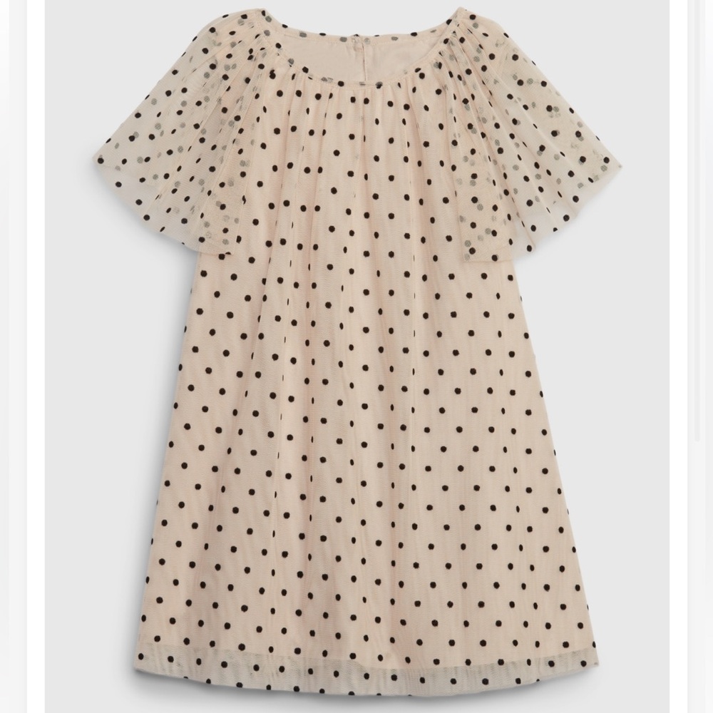 Gap Dresses | Baby Gap Polka Dot Tulle Flutter Sleeve Dress | Color Oyster Beige